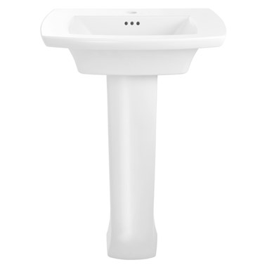 American Standard 0445 100 020 Edgemere 25 W Fireclay Pedestal Sink With Base For Single Hole Faucet