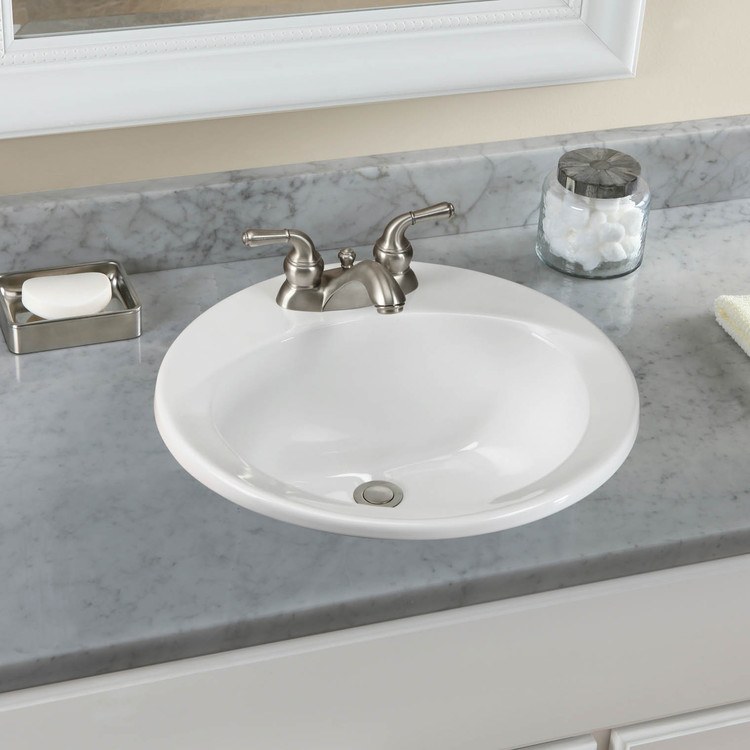 Lt502 4 01 Lavatory Commercial 19 Round Drop In Bathroom Sink With Three Holes