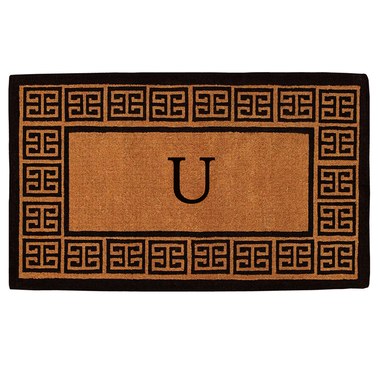 Letter U Home & More 180091830U The Grecian 18 X 30 Extra-Thick Monogrammed Doormat 