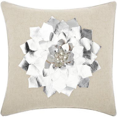 Beaded Snowflake Velvet Lumbar Throw Pillow