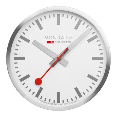 Mondaine SBB Travel Alarm Clock Quartz Table Clock White Dial Display MSM.64410 