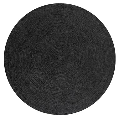  Black 4' Round Area Rug