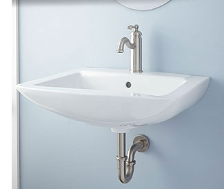 Wall mounted sinks are versatile and space-saving.
