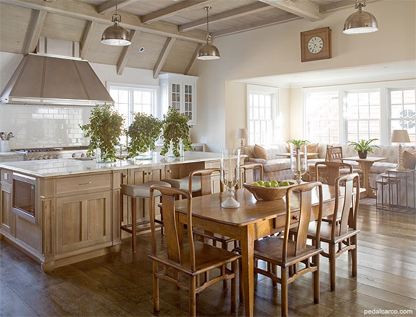 A more modern Craftsman kitchen with transitional decor.