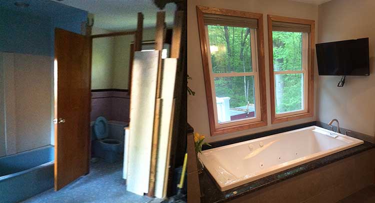 Bathroom before and after.