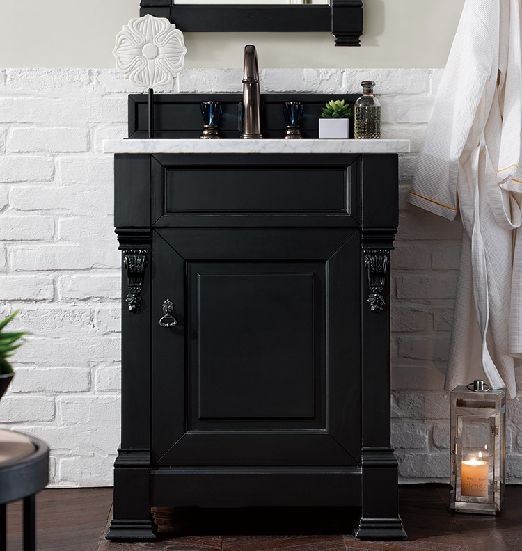 A single bath vanity is perfect for smaller bathrooms.