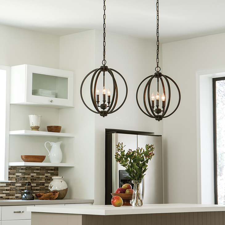 Rustic Orb Candelabra Pendant