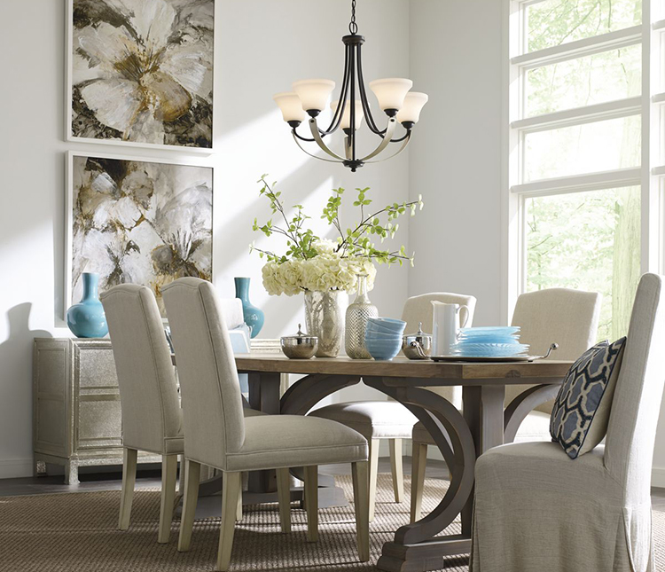 Use fabircs and accessories to bring in color to the room.