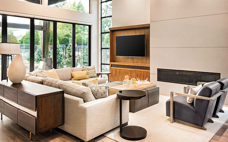 Contemporary furniture favors simple, straight lines.