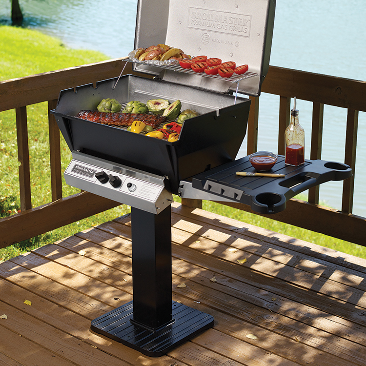 A freestanding grill allows you to locate it anywhere in your backyard.
