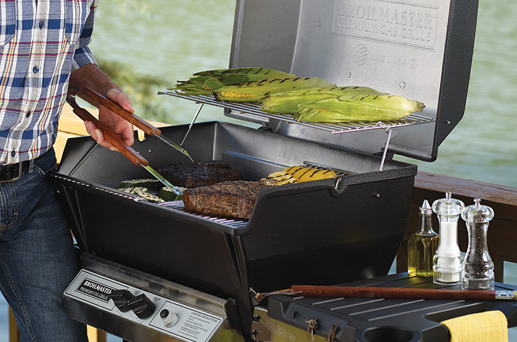 A gas grill makes outdoor cooking easy and enjoyable.