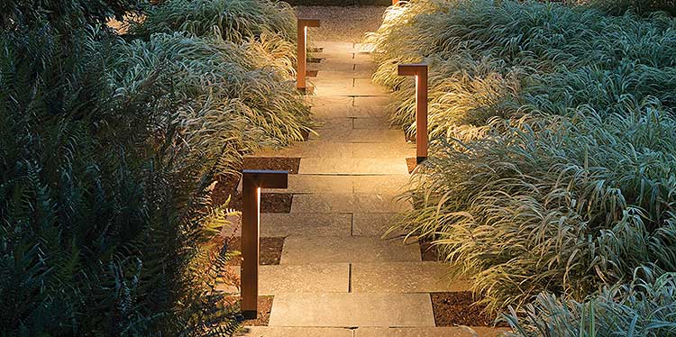 A well-lit path adds safety and ambiance.