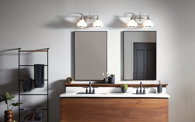 Properly positioned vanity lights shine light where you need it most.