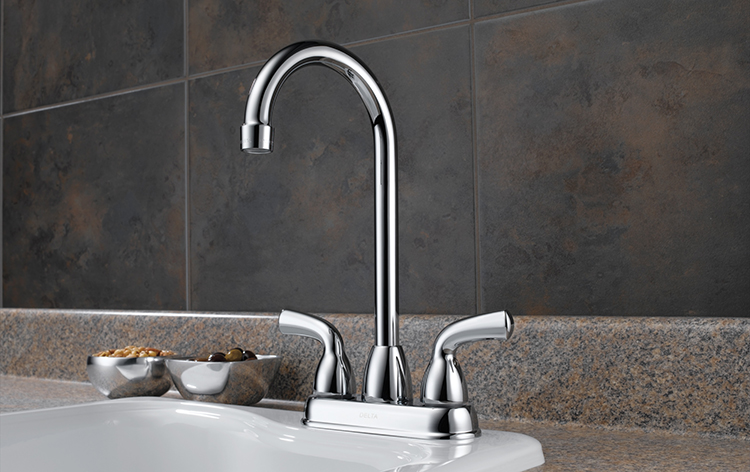 Centerset faucets are made for sinks with three holes.