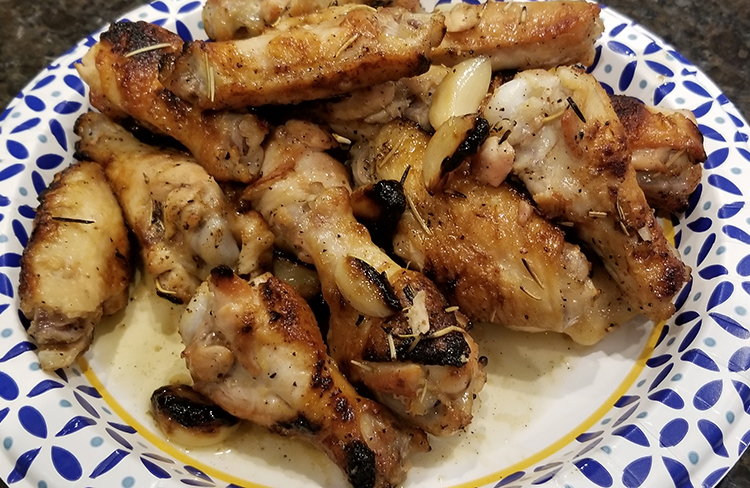 Lemon, garlic & rosemary chicken wing recipe