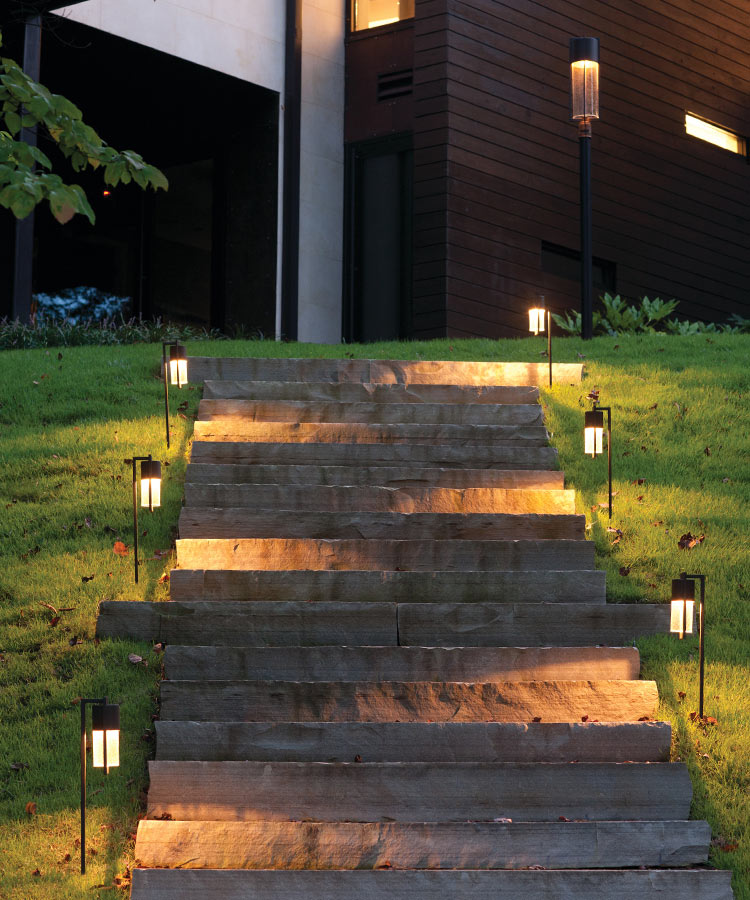 Landscape lighting improves visibility and highlights features for added ambiance.