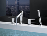 Deck mount tub faucet